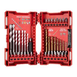 MILWAUKEE 4932479853 súprava vrtákov SHOCKWAVE MULTIMATERIAL+KOV, 6-hranná stopka, PH box