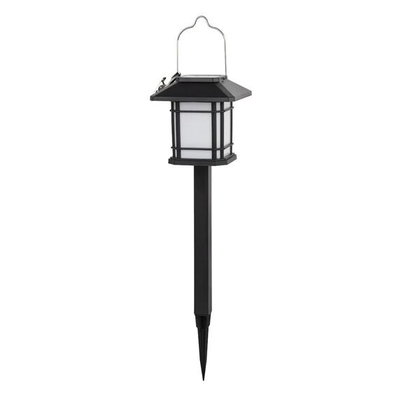 lampa solární LUCERNA 10,5cm, výška 40cm, 12LED, nerez/PH černá, 797475