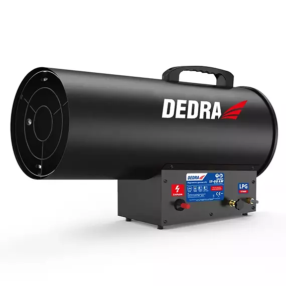 DEDRA ohrievač plynový 17-50kW, spotreba 1,2-3,5kg/h, prúd vzduchu 900-1000m3/h, DED9947