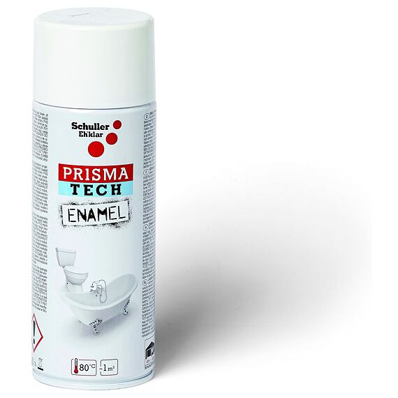 SCHULLER sprej PRISMA TECH ENAMEL, 400ml, email na smaltované povrchy, 80°C, biela, 91076