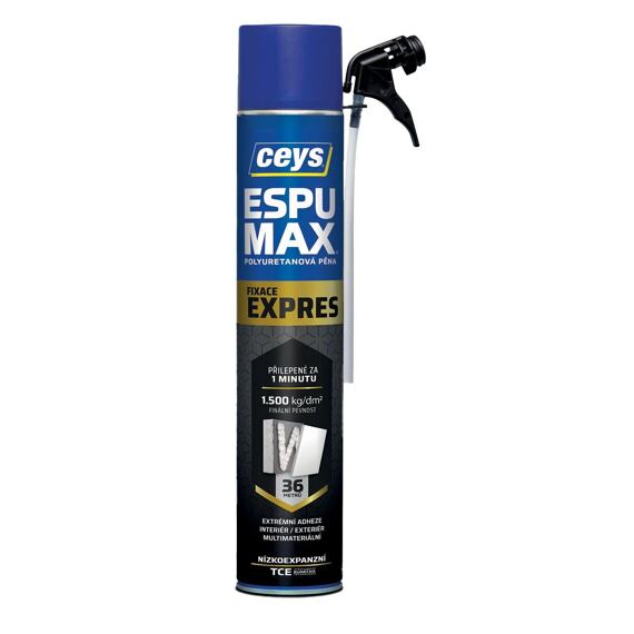 CEYS pěna montážní nízkoexpanzní ESPUMAX EXPRESS 750ml, trubičková, fixace za 1 minutu, 505018