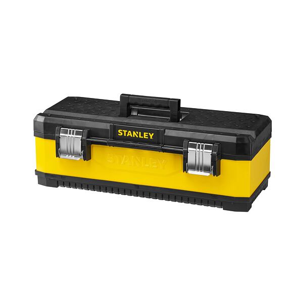 STANLEY 1-95-614 kovoplastový box na nářadí 26", žlutý, nerezové přezky, uzamčení visacím zámkem