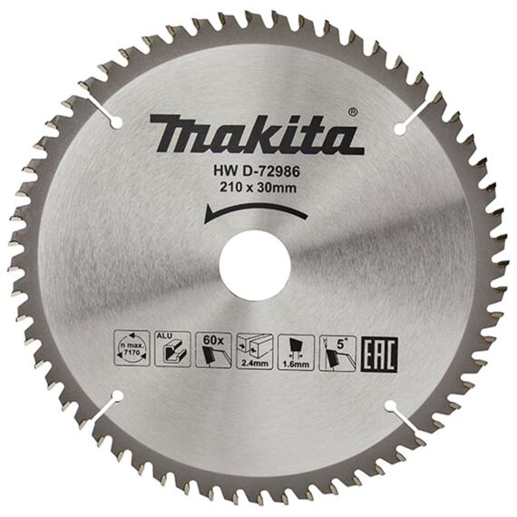 MAKITA D-72986 pílový kotúč 210*30 60Z TCT na hliník