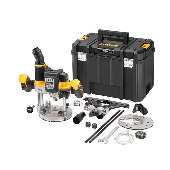 DeWalt DCW620NT aku bezuhlíková horní fréza 18V, kleštiny 8+12mm, 11000-23000 ot./min., bez baterie