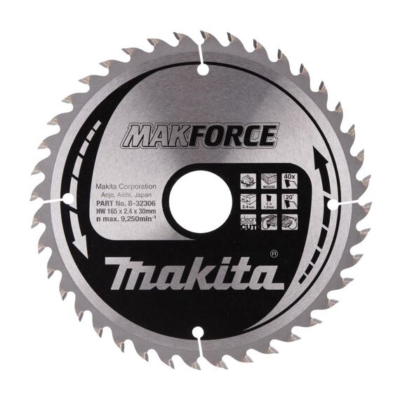 MAKITA B-32306 pilový kotouč 165mm*2,4*30mm 40 WZ HM MAKFORCE (old=B-08436)