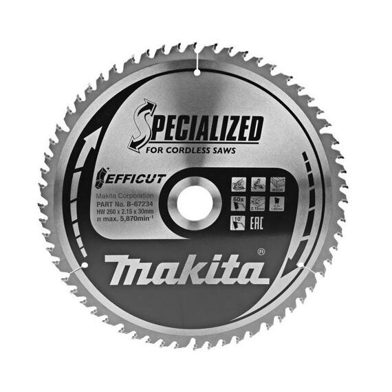 MAKITA B-67234 pílový kotúč Efficut 260*30mm 60Z