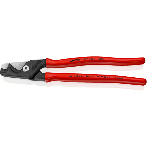 KNIPEX nůžky na kabely StepCut XL 225mm, tenké i velmi tvrdé kabely, 2 řezné plochy 9511225